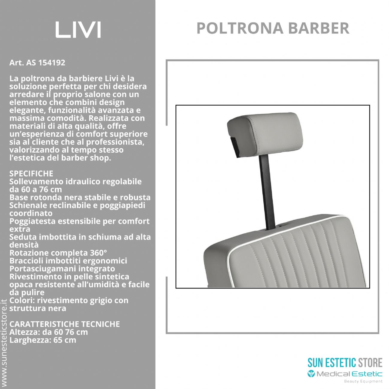 Livi poltrona maschile barber barbiere