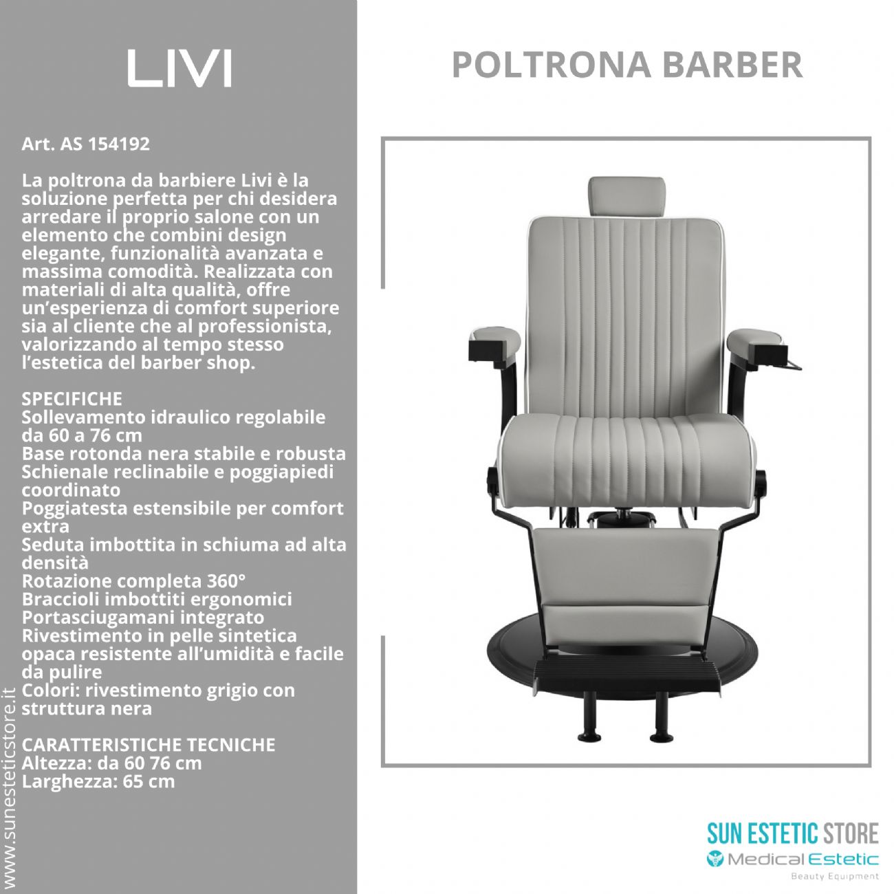Livi poltrona maschile barber barbiere
