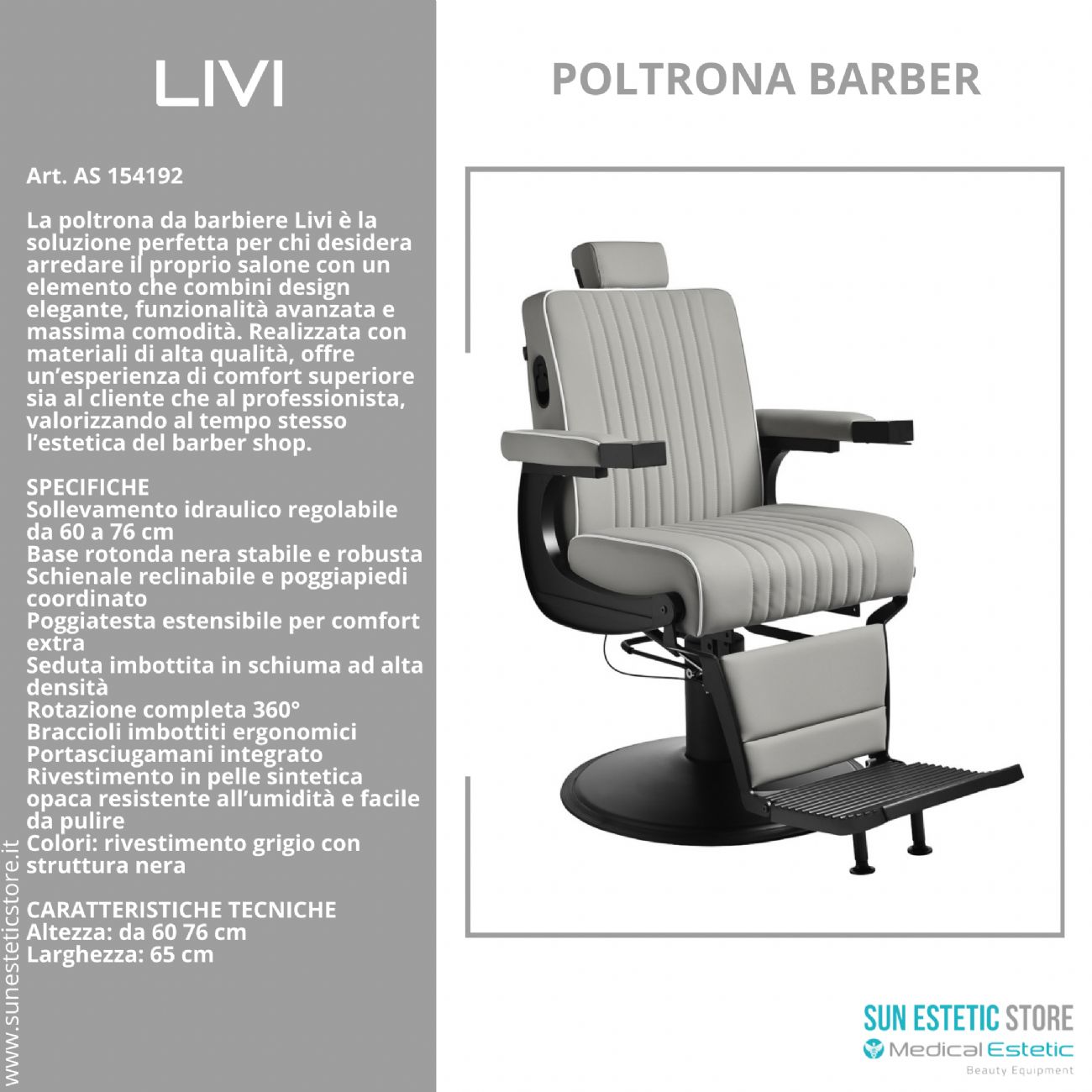 Livi poltrona maschile barber barbiere