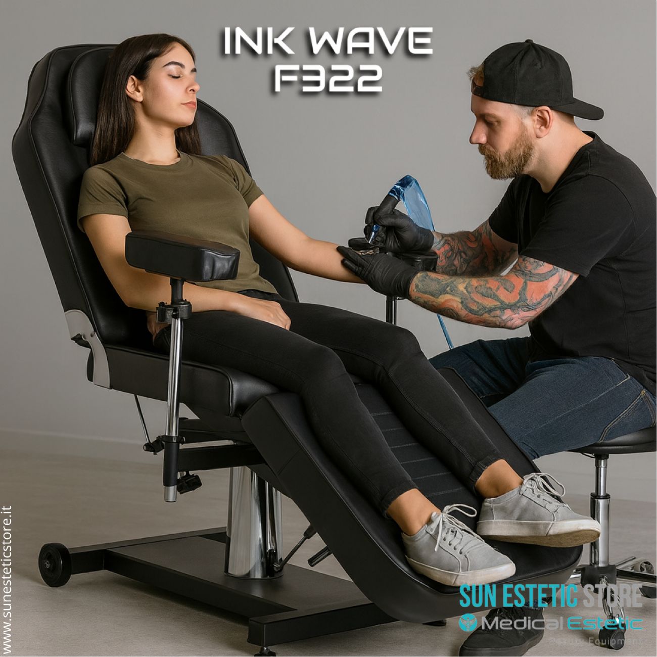 Ink Wave F322 Poltrona tattoo idraulica