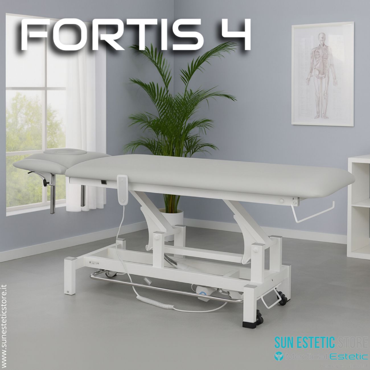 Fortis 4 Ergo lettino fisioterapia 2 sezioni 1 motore con perimetrale
