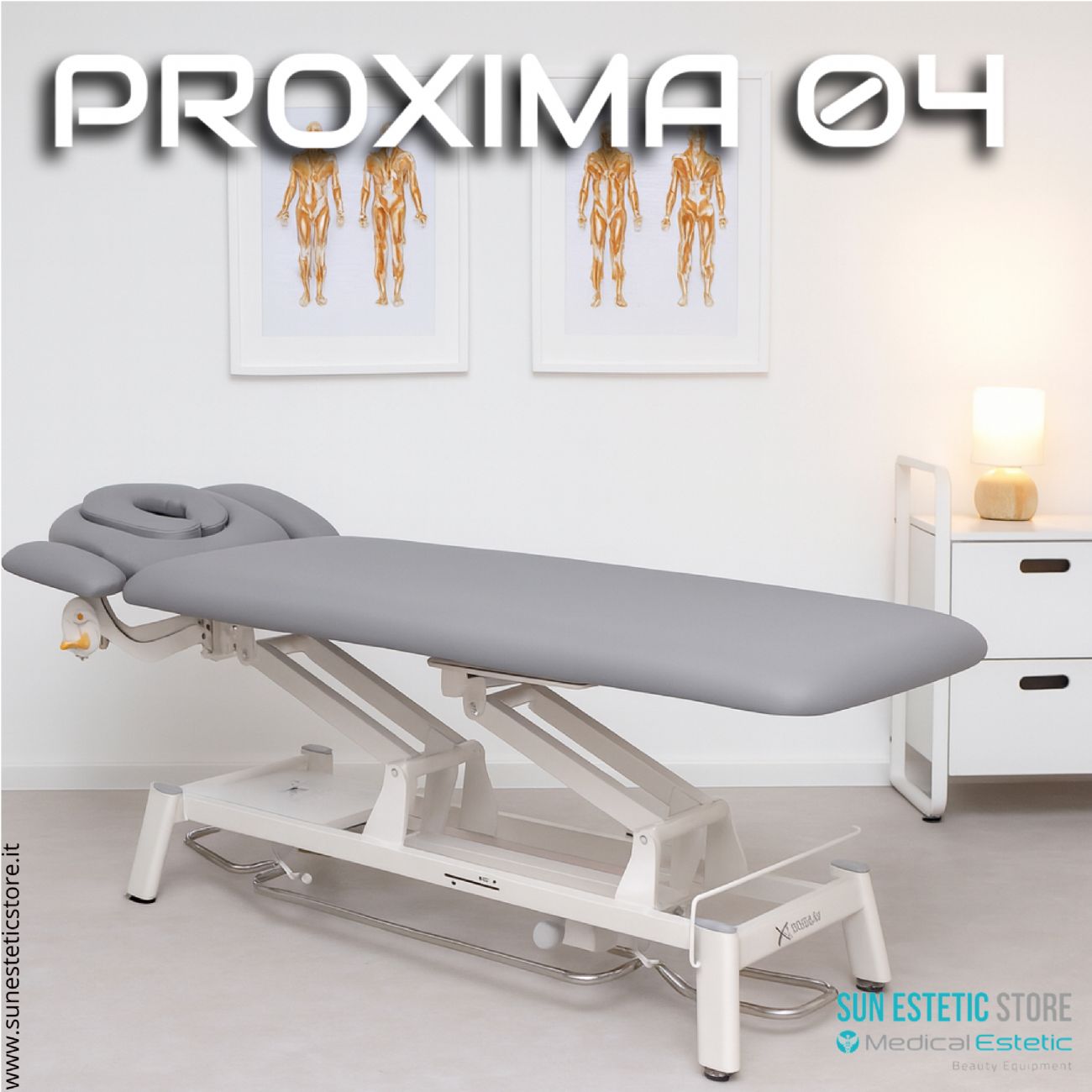Proxima 04 lettino fisioterapia 4 sezioni 2 motori con perimetrale