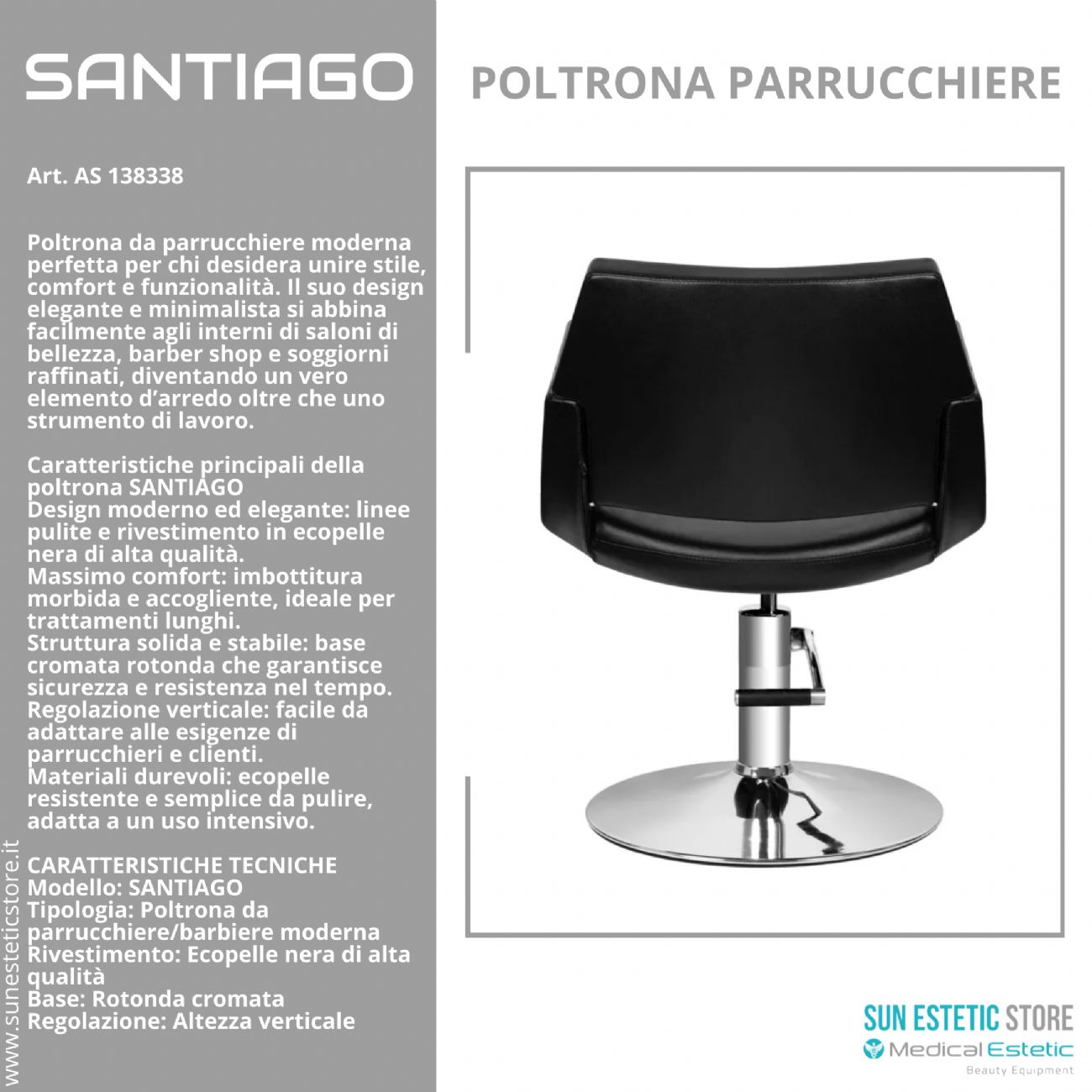 Santiago poltroncina taglio parrucchiere postazione lavoro