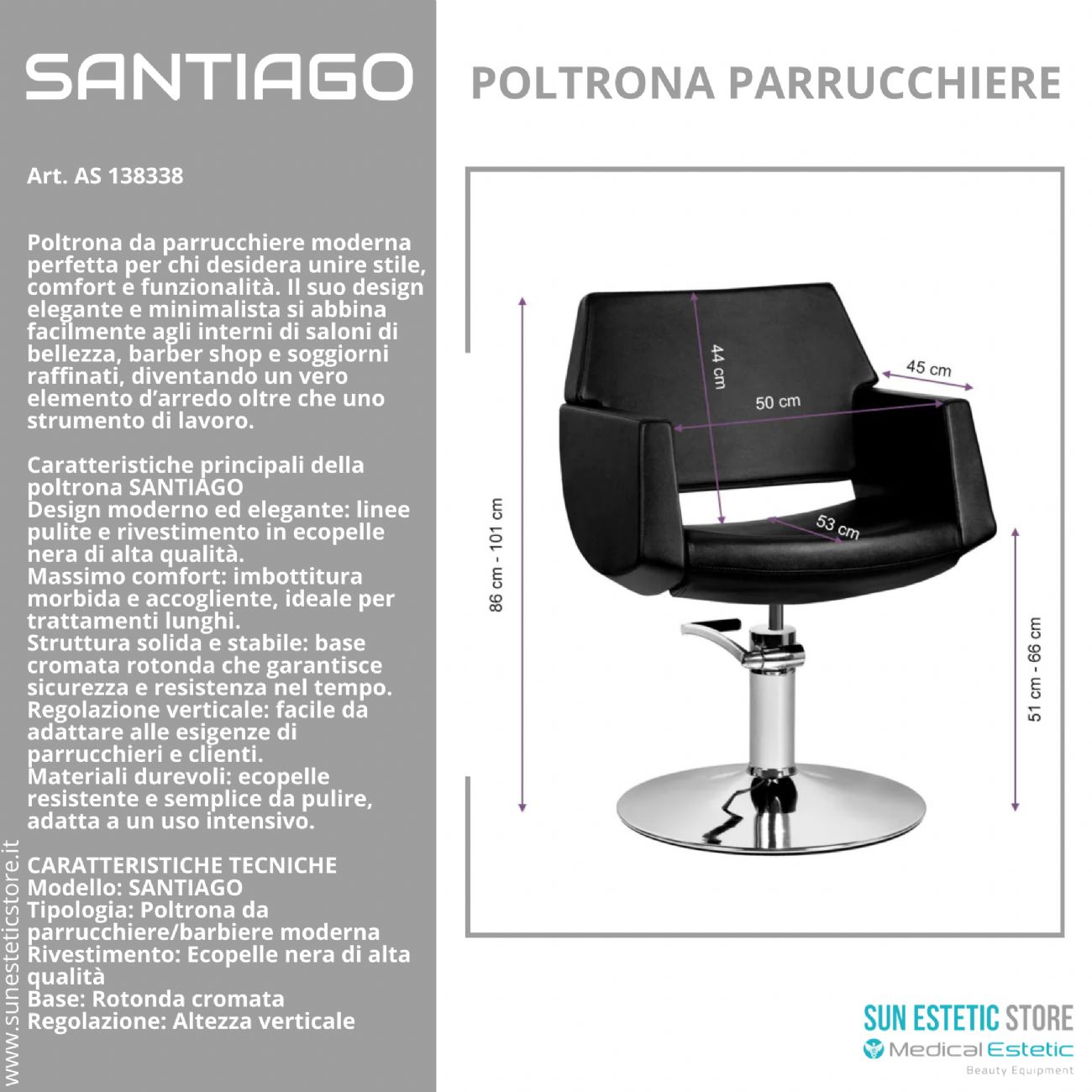 Santiago poltroncina taglio parrucchiere postazione lavoro