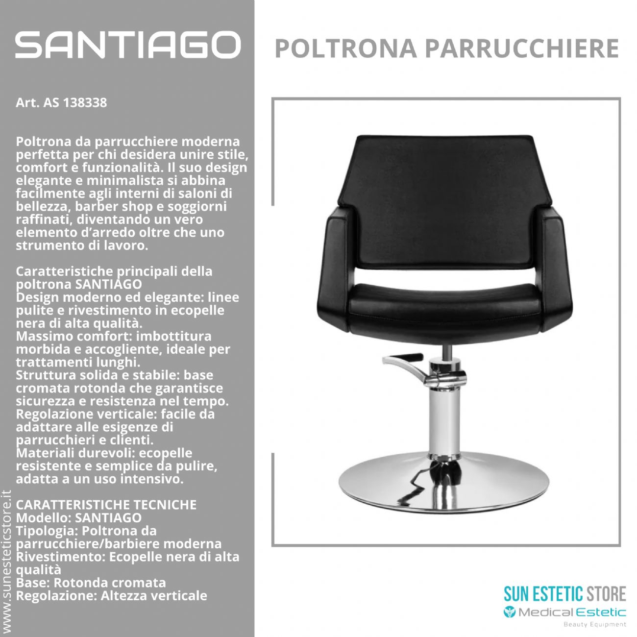 Santiago poltroncina taglio parrucchiere postazione lavoro