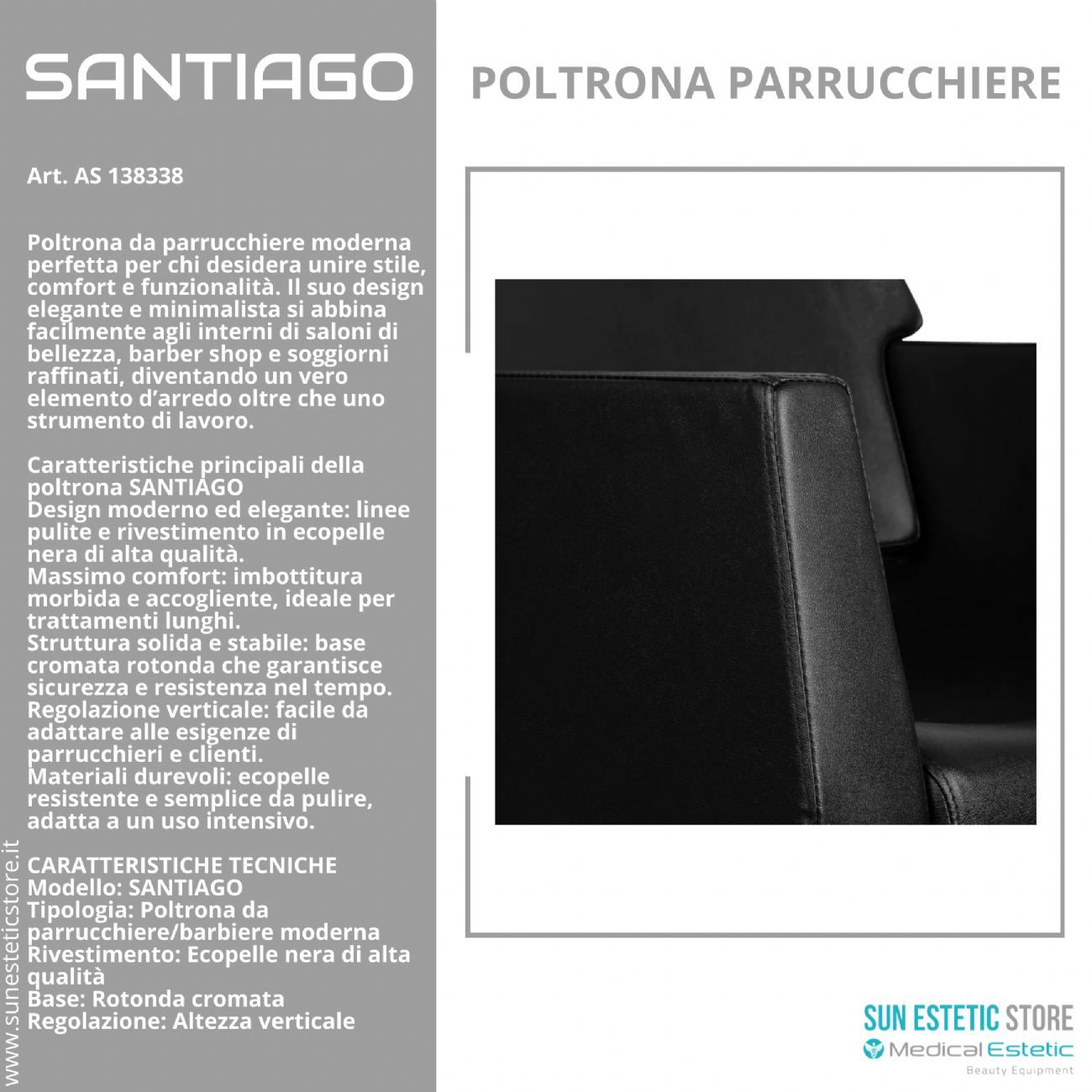 Santiago poltroncina taglio parrucchiere postazione lavoro