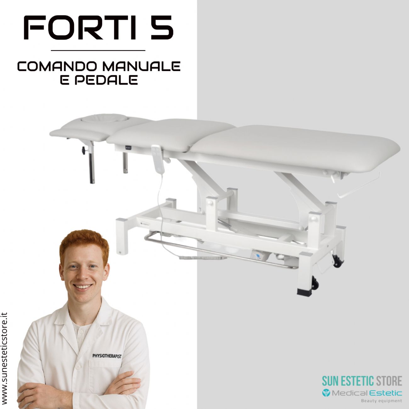 Fortis 5 Ergo lettino fisioterapia 5 sezioni 2 motori con comando perimetrale