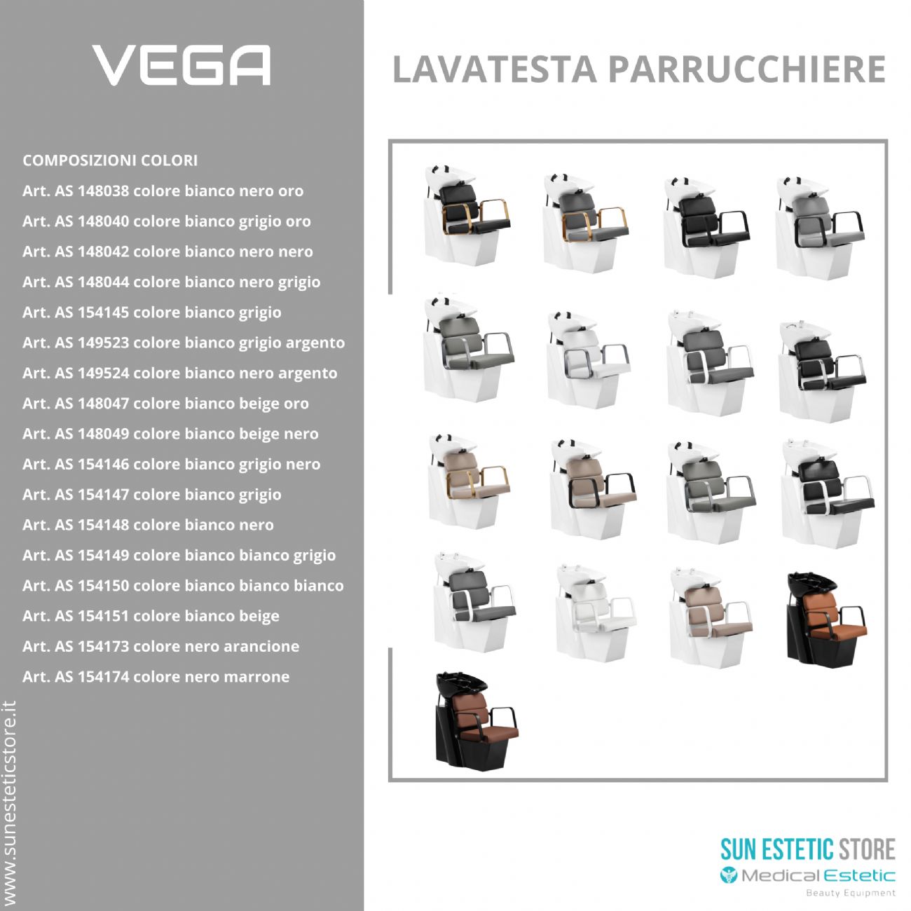 Vega lavatesta parrucchiere in vari colori