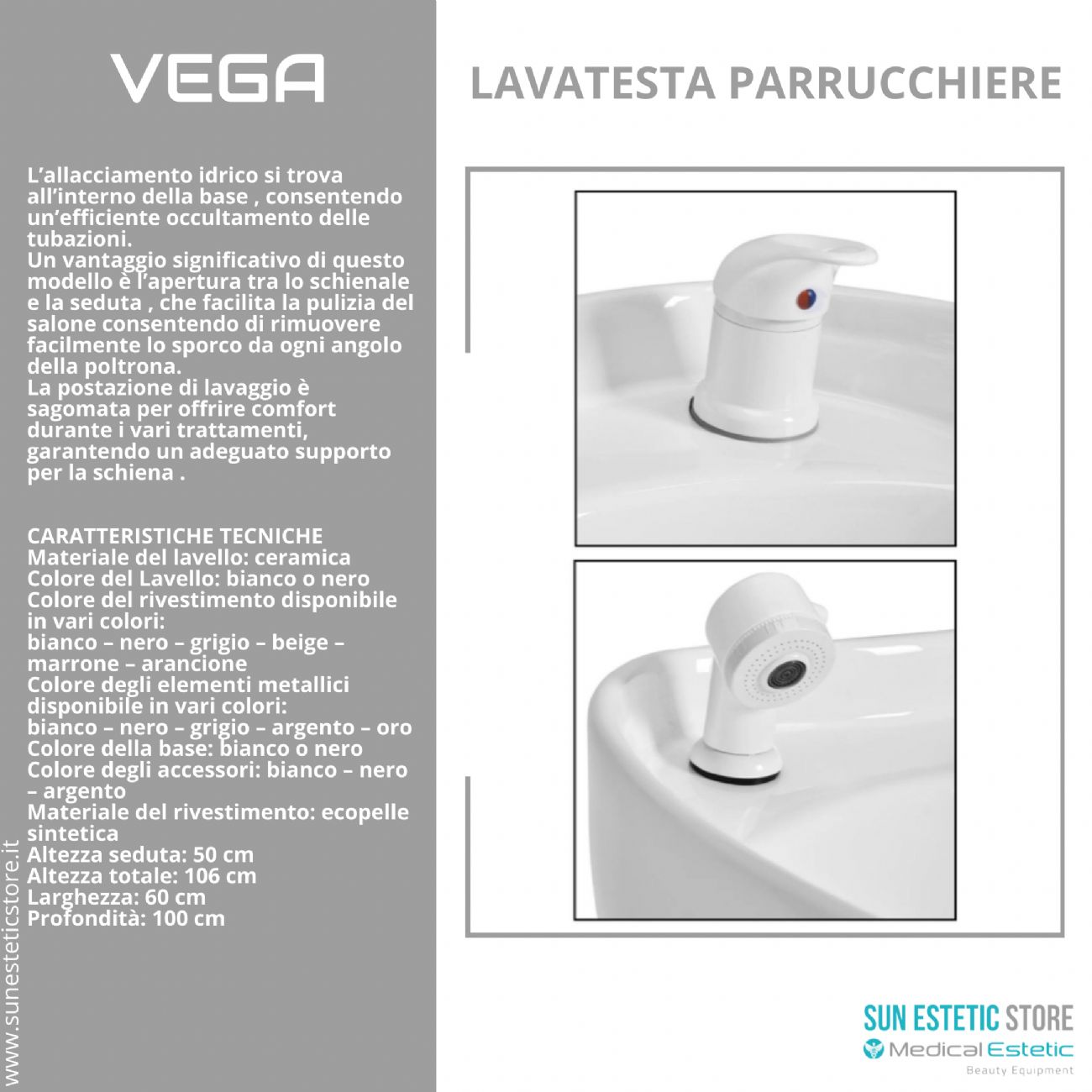 Vega lavatesta parrucchiere in vari colori