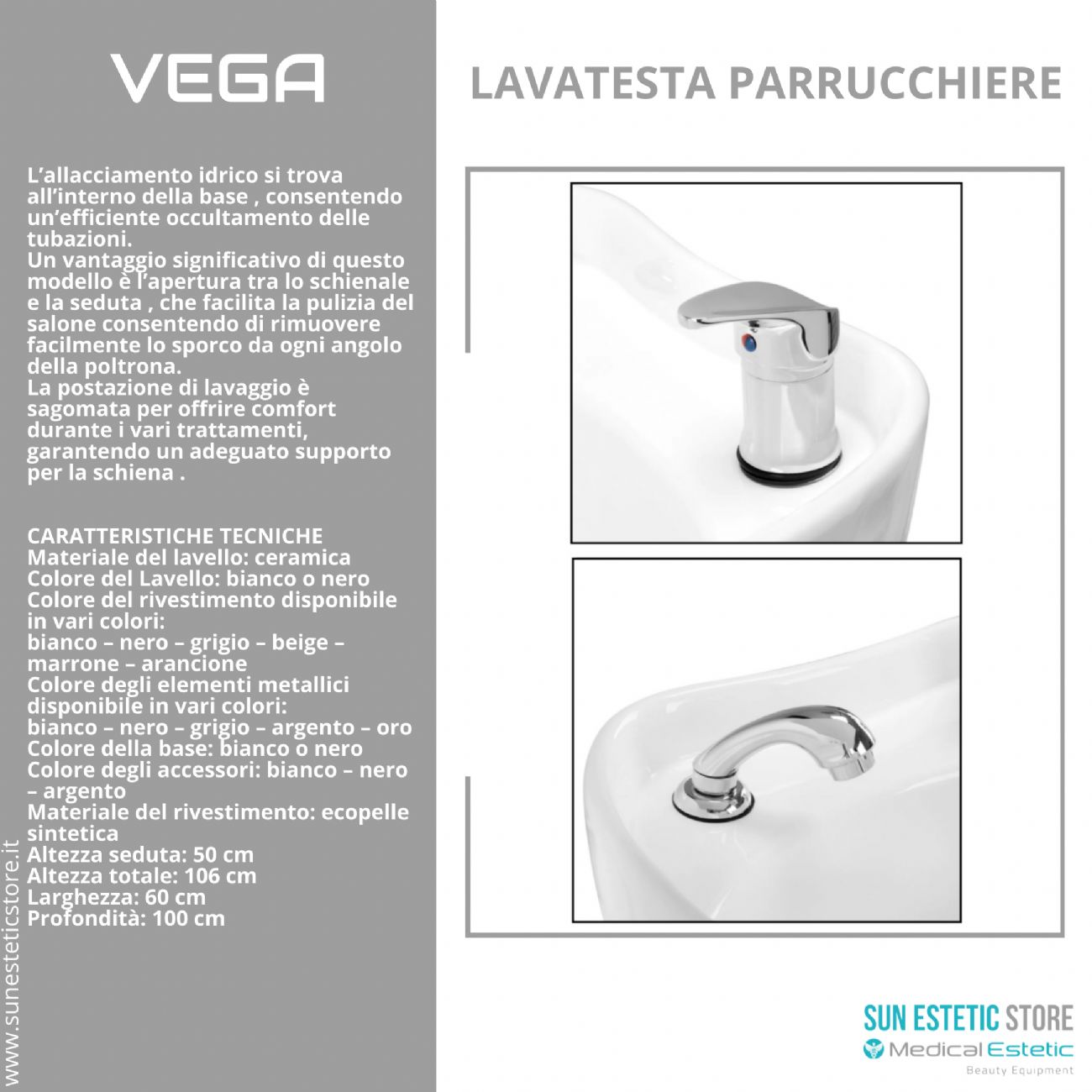 Vega lavatesta parrucchiere in vari colori