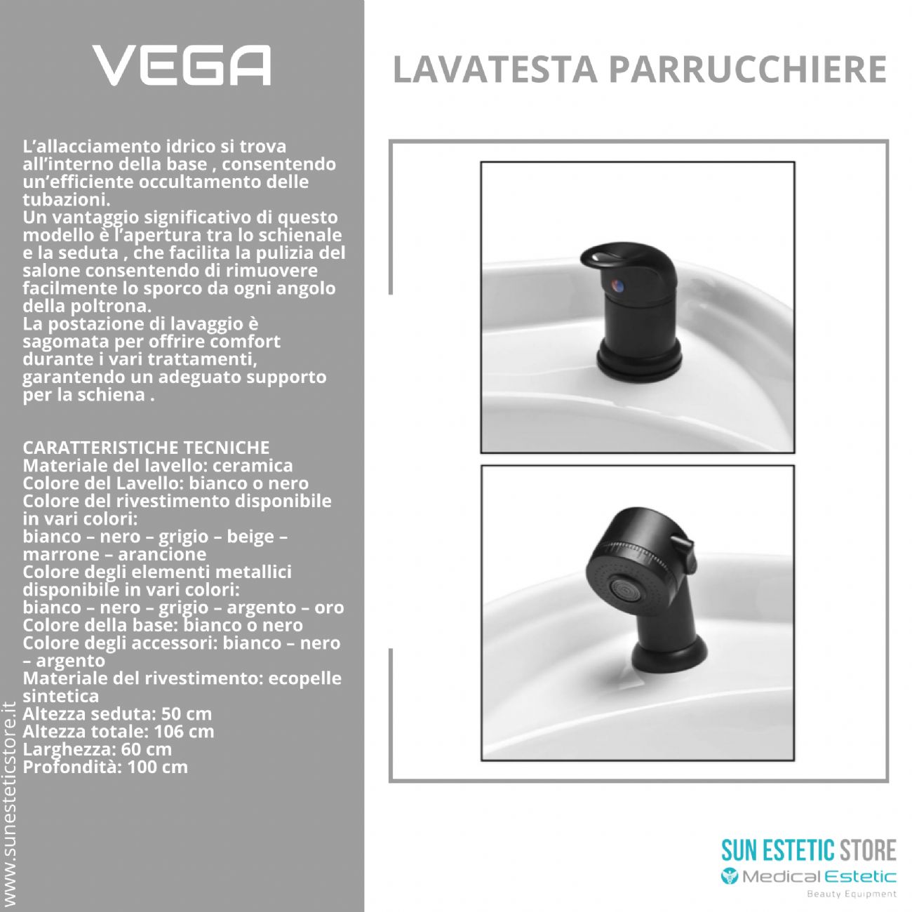 Vega lavatesta parrucchiere in vari colori