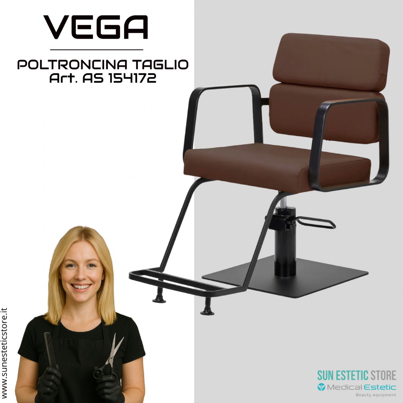 Vega poltroncina taglio parrucchiere in varie combinazioni di colori