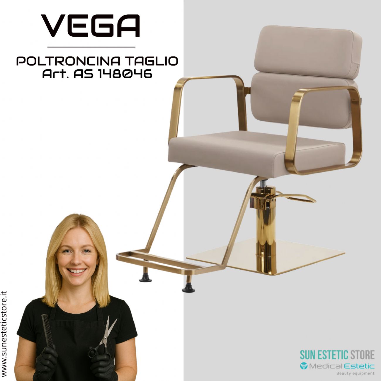 Vega poltroncina taglio parrucchiere in varie combinazioni di colori