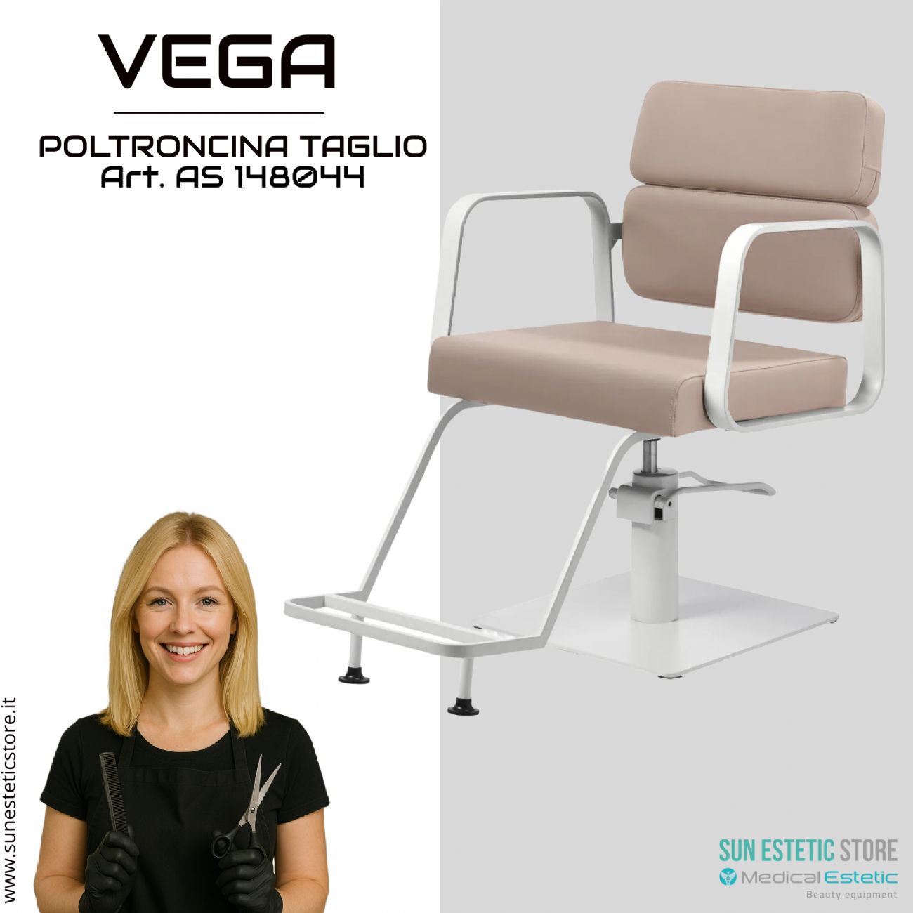 Vega poltroncina taglio parrucchiere in varie combinazioni di colori