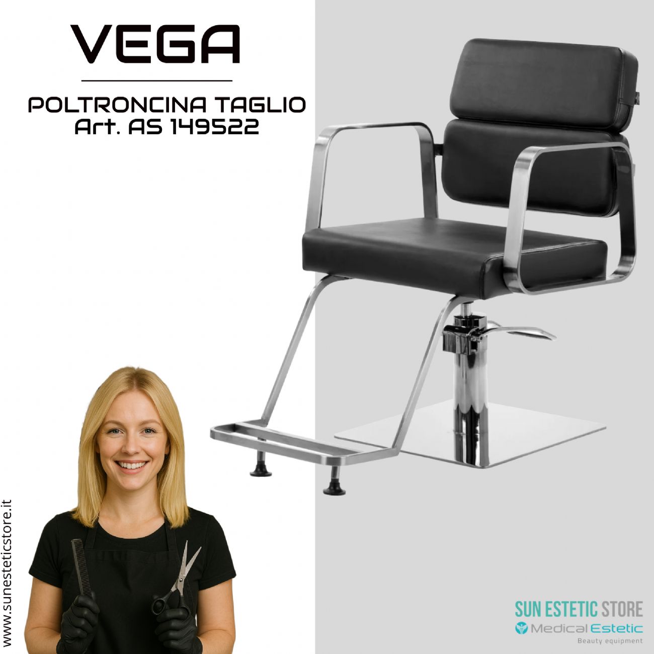 Vega poltroncina taglio parrucchiere in varie combinazioni di colori