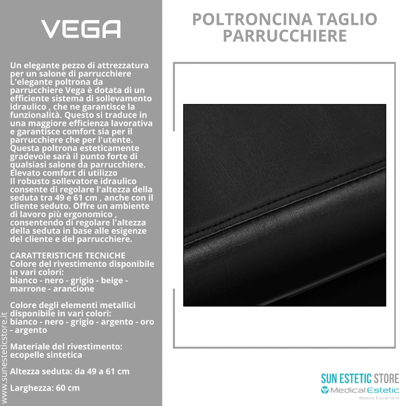 Vega poltroncina taglio parrucchiere in varie combinazioni di colori