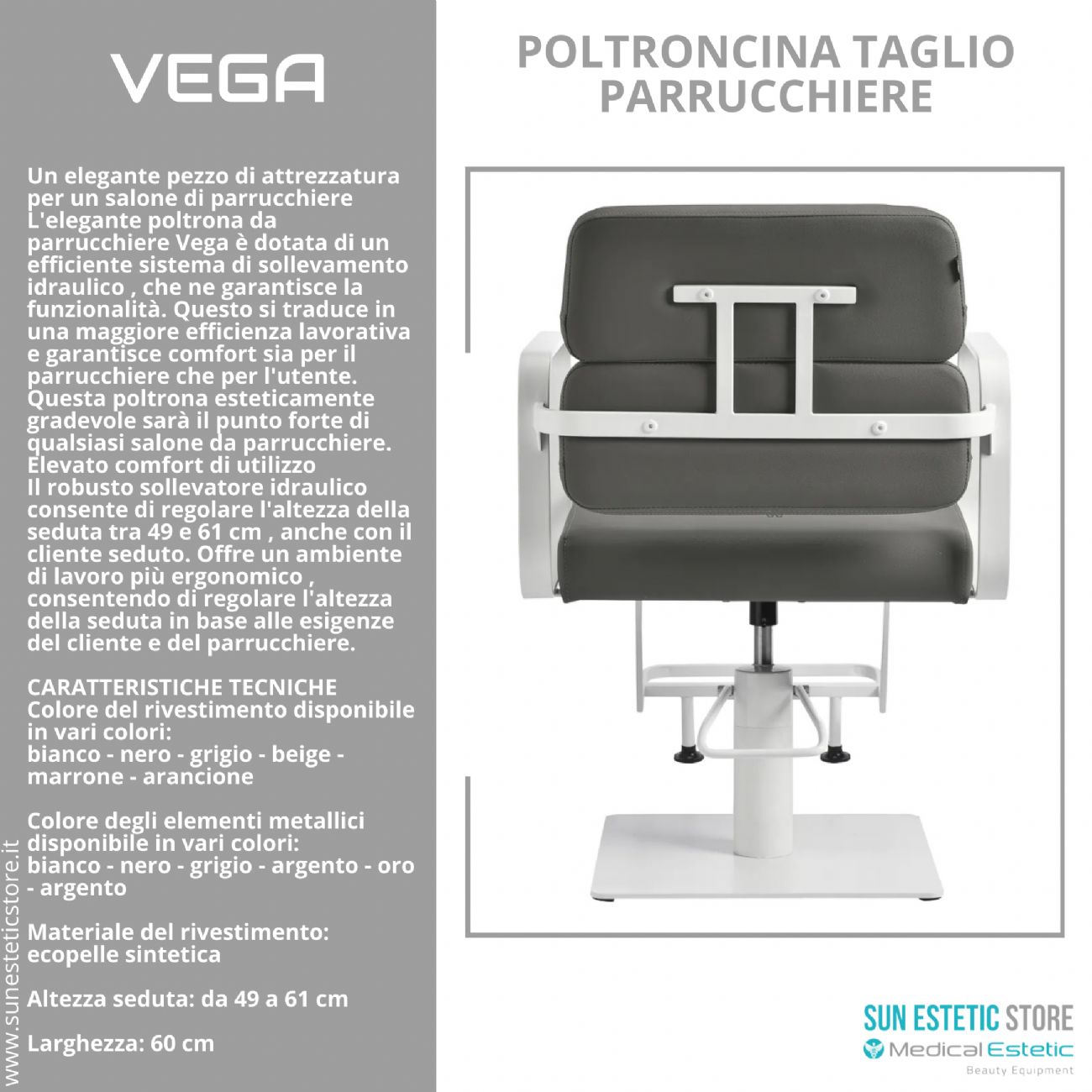 Vega poltroncina taglio parrucchiere in varie combinazioni di colori