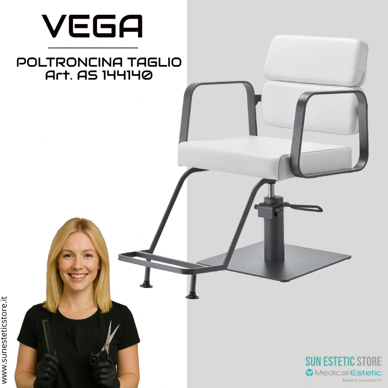 Vega poltroncina taglio parrucchiere in varie combinazioni di colori