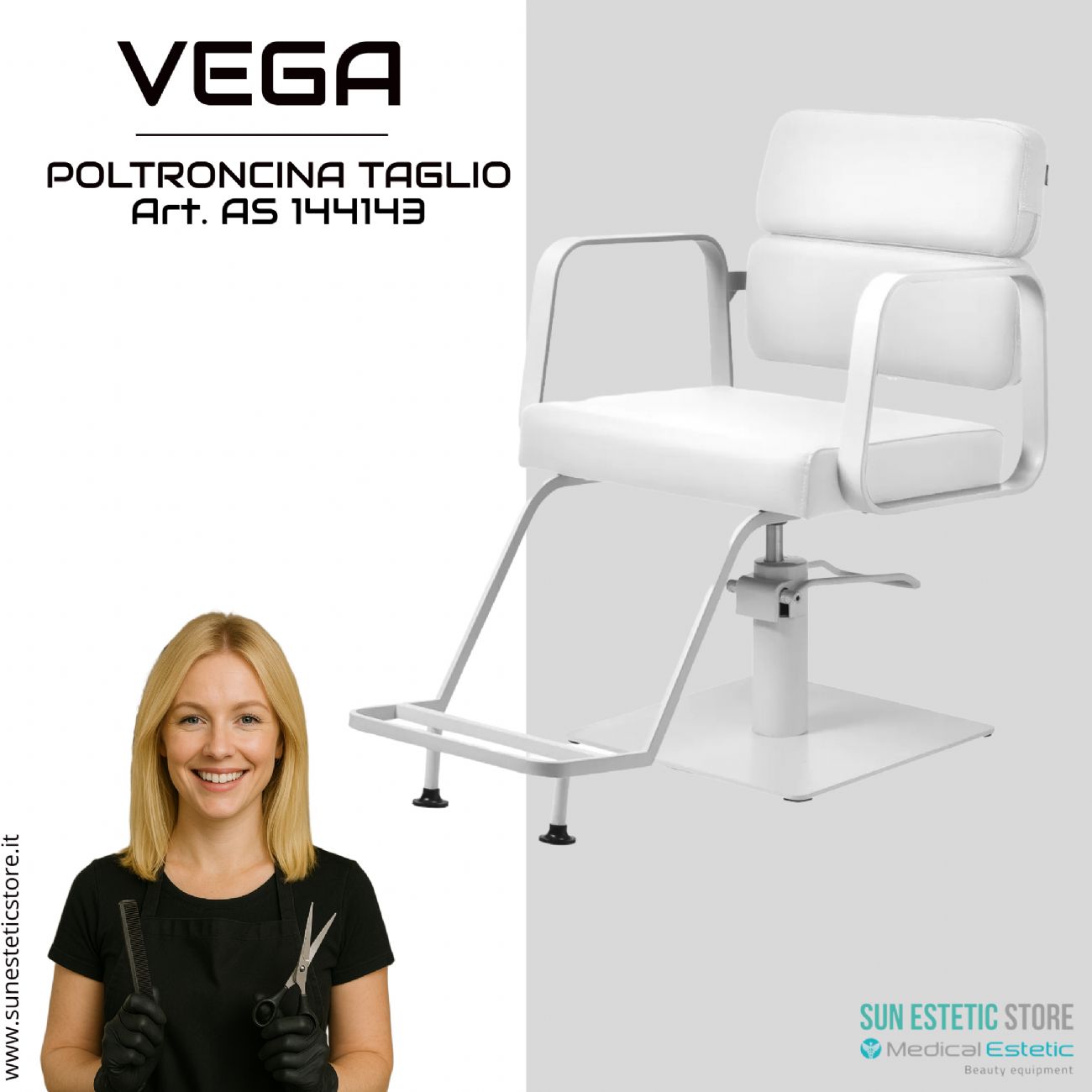 Vega poltroncina taglio parrucchiere in varie combinazioni di colori