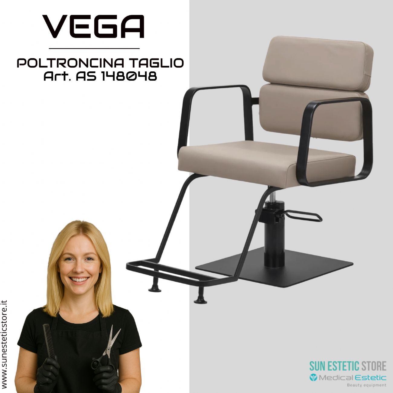 Vega poltroncina taglio parrucchiere in varie combinazioni di colori