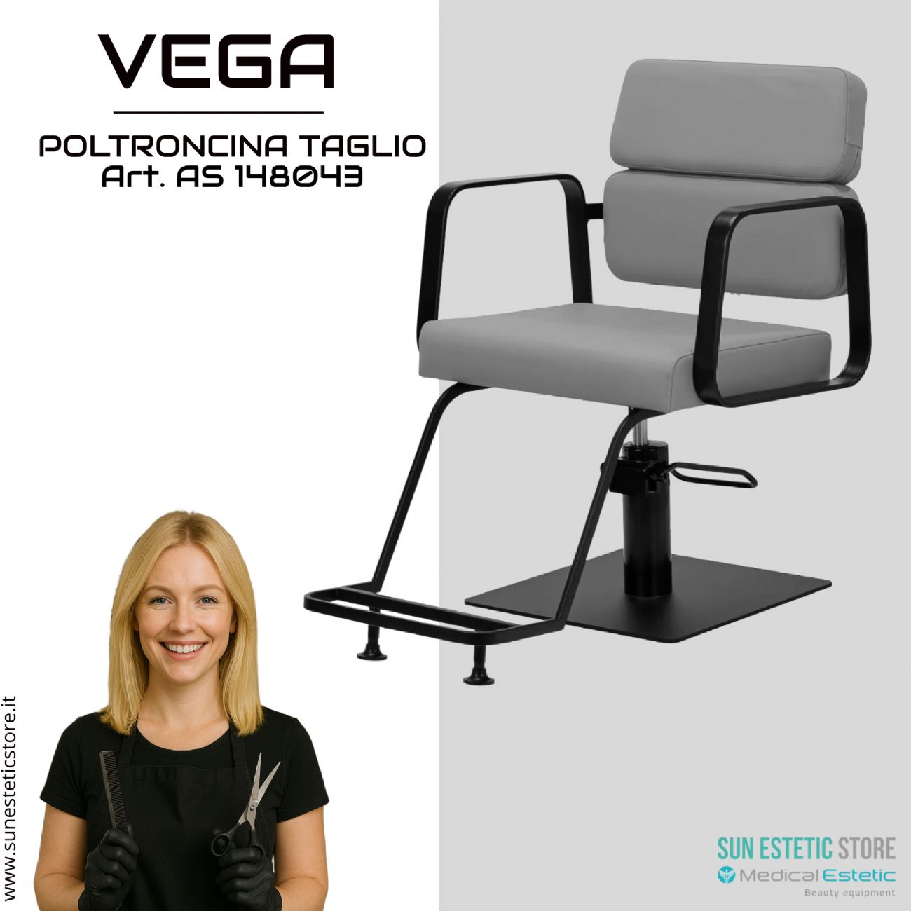 Vega poltroncina taglio parrucchiere in varie combinazioni di colori