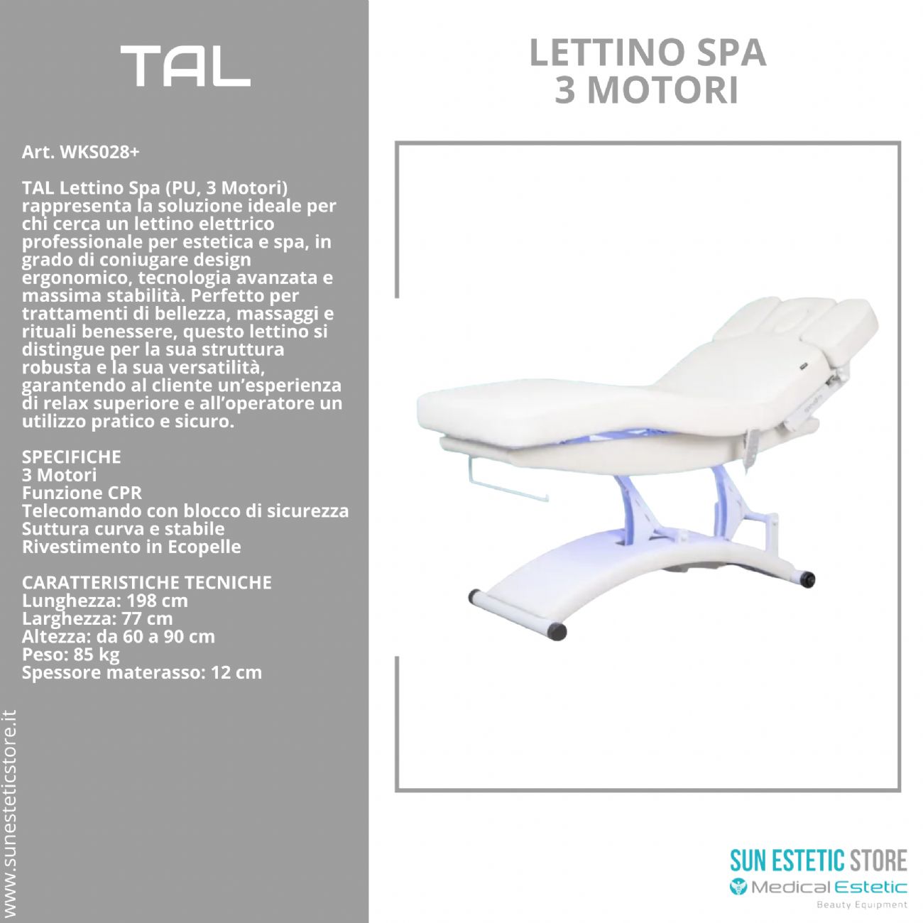 Tal lettino massaggio Spa 3 motori