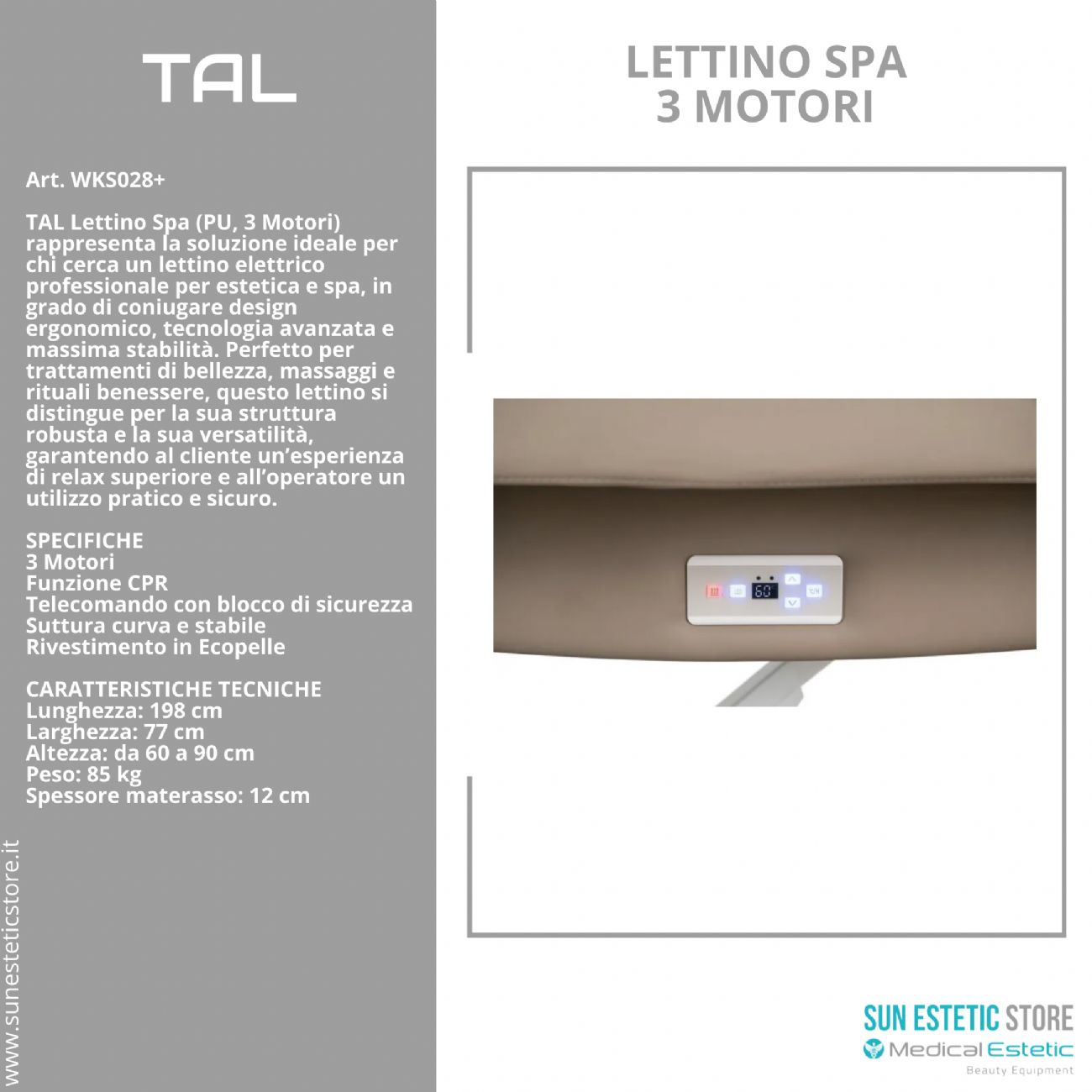 Tal lettino massaggio Spa 3 motori