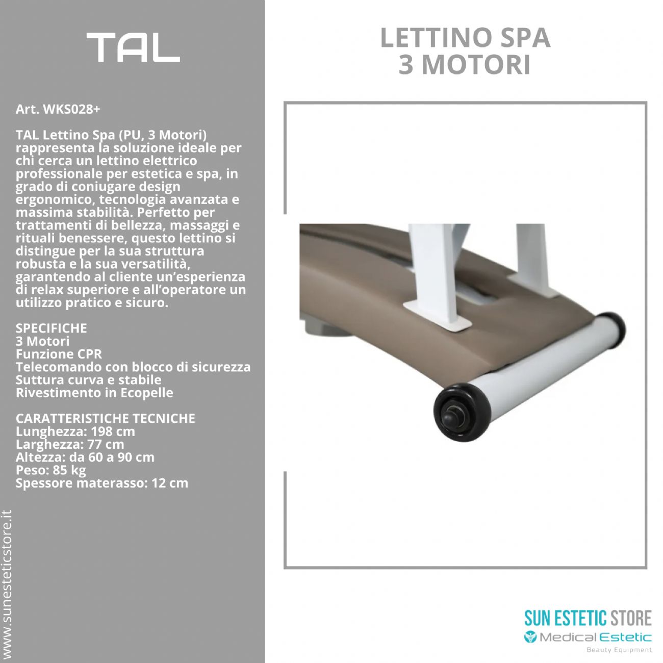 Tal lettino massaggio Spa 3 motori