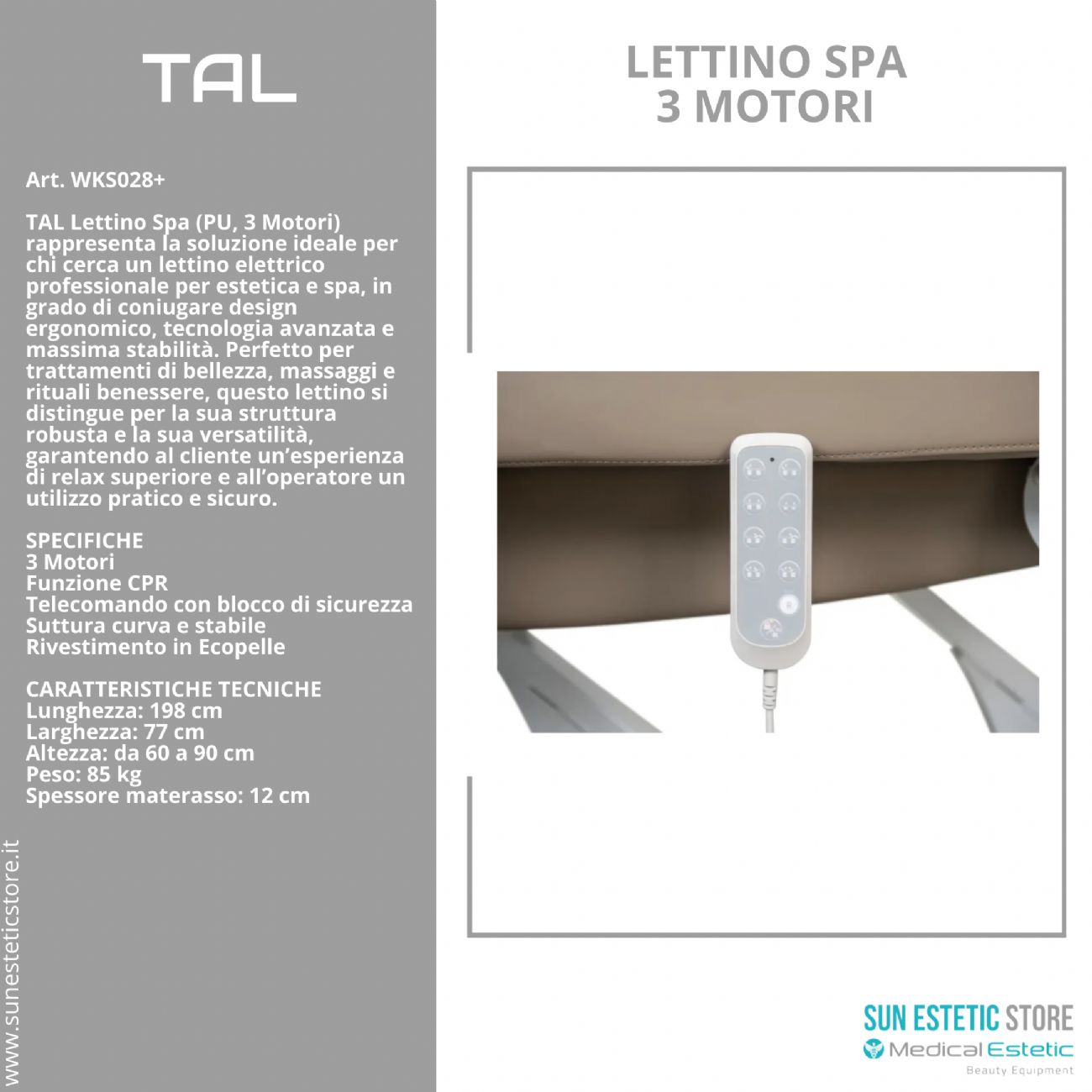 Tal lettino massaggio Spa 3 motori