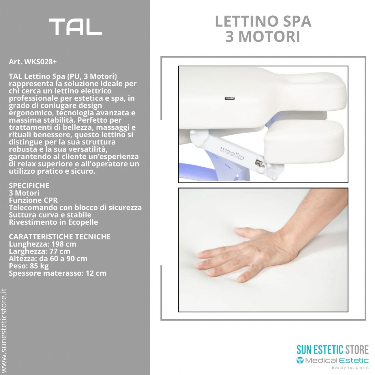 Tal lettino massaggio Spa 3 motori