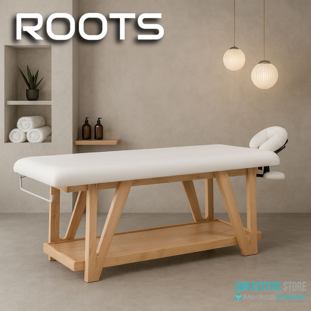 Roots lettino massaggio fisso in legno massello