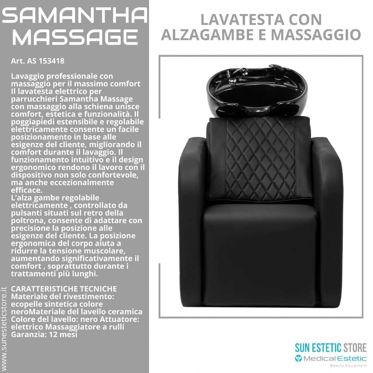 Samantha Massage lavatesta lavaggio con alzagambe e massaggio