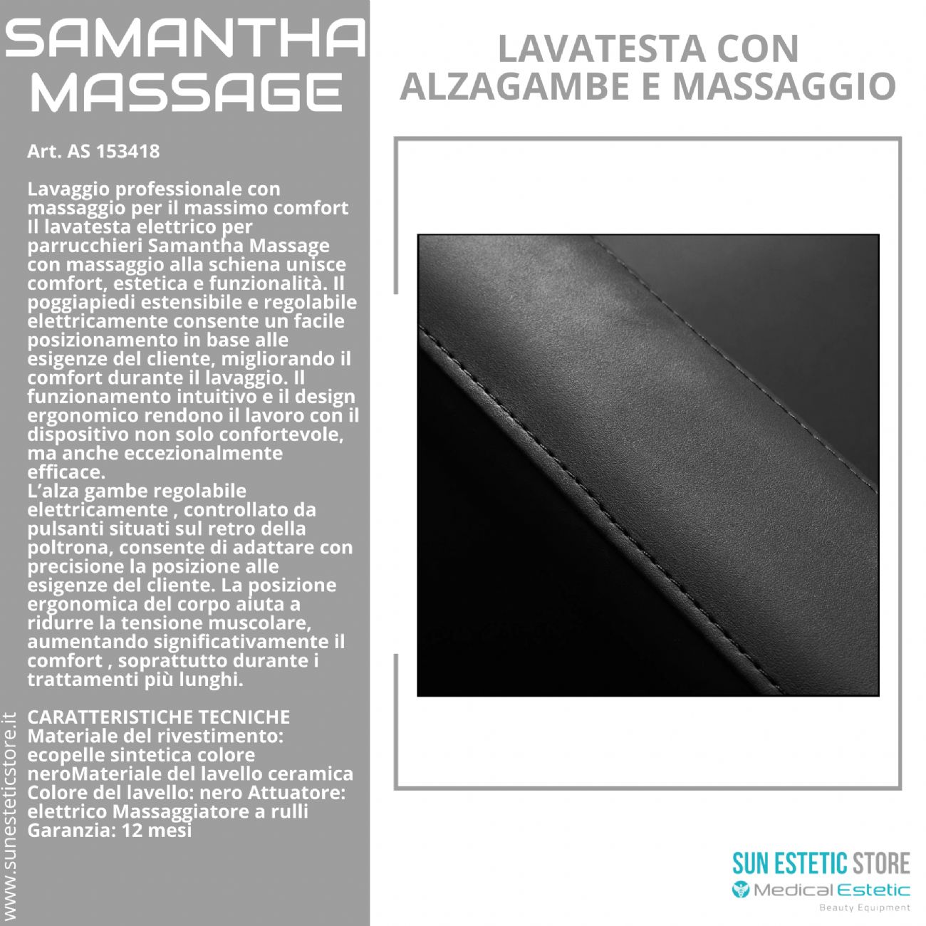 Samantha Massage lavatesta lavaggio con alzagambe e massaggio