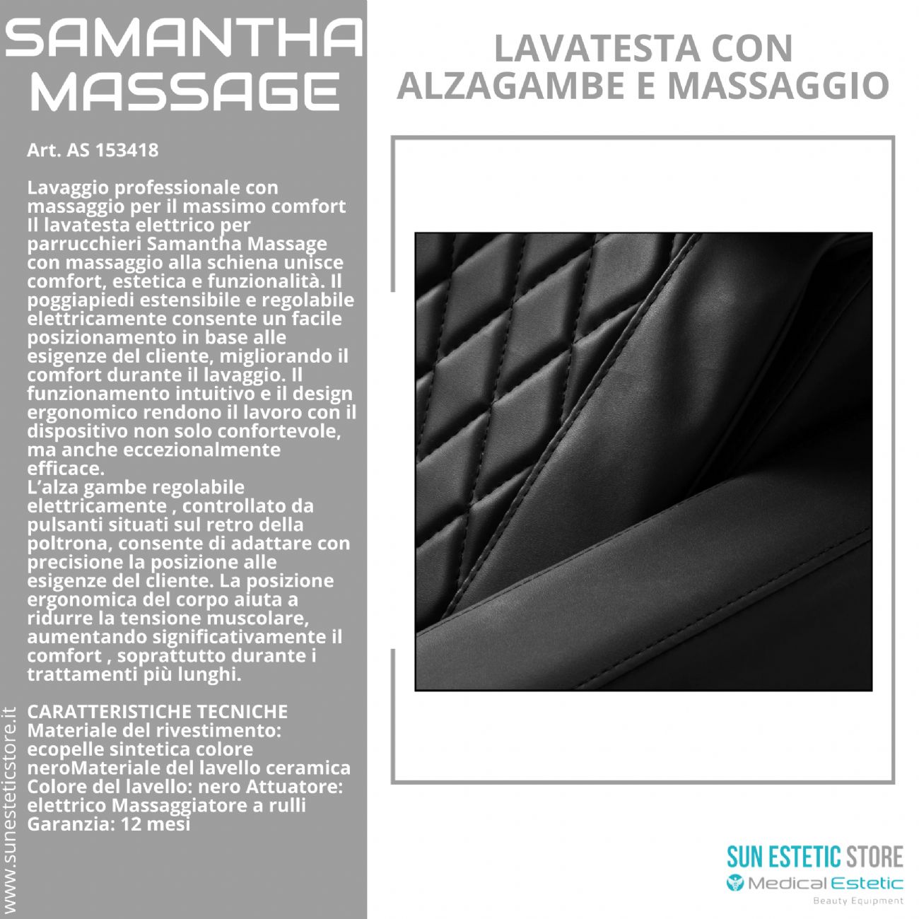 Samantha Massage lavatesta lavaggio con alzagambe e massaggio