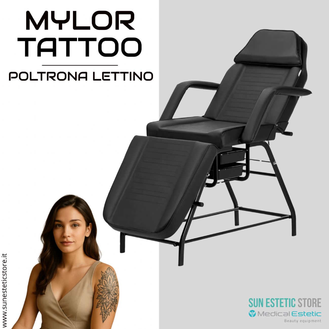 Mylor tattoo poltrona lettino manuale
