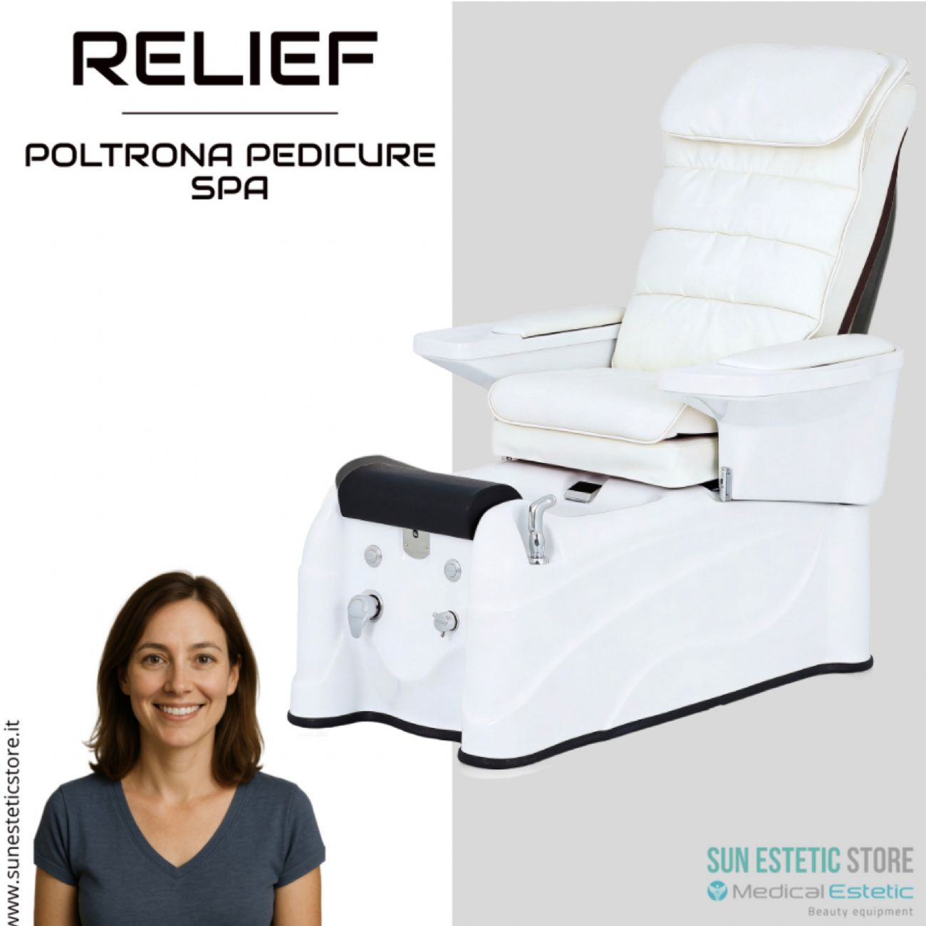 Relief poltrona pedicure spa motorizzata