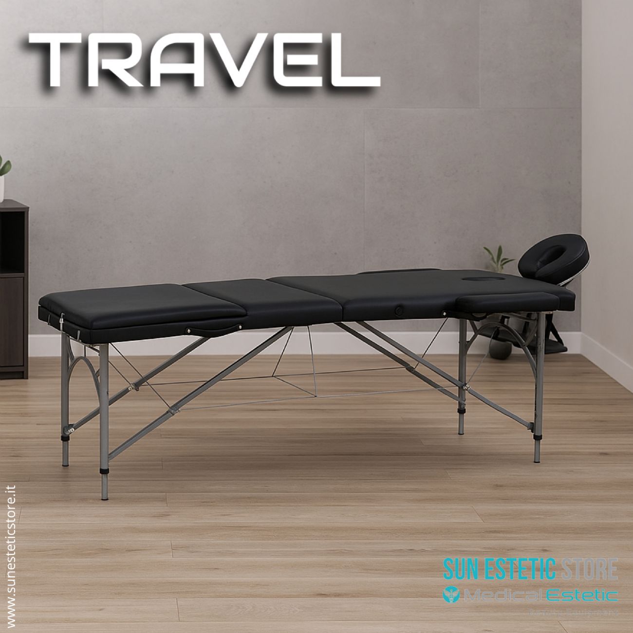 Travel lettino da massaggio portatile in alluminio 1 snodo