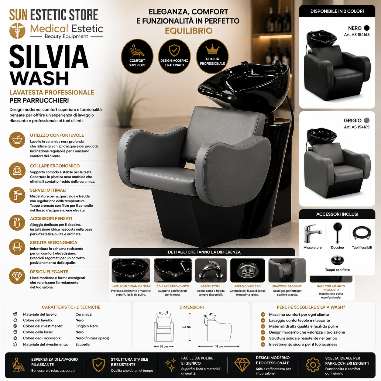 Silvia Wash lavatesta dal design moderno