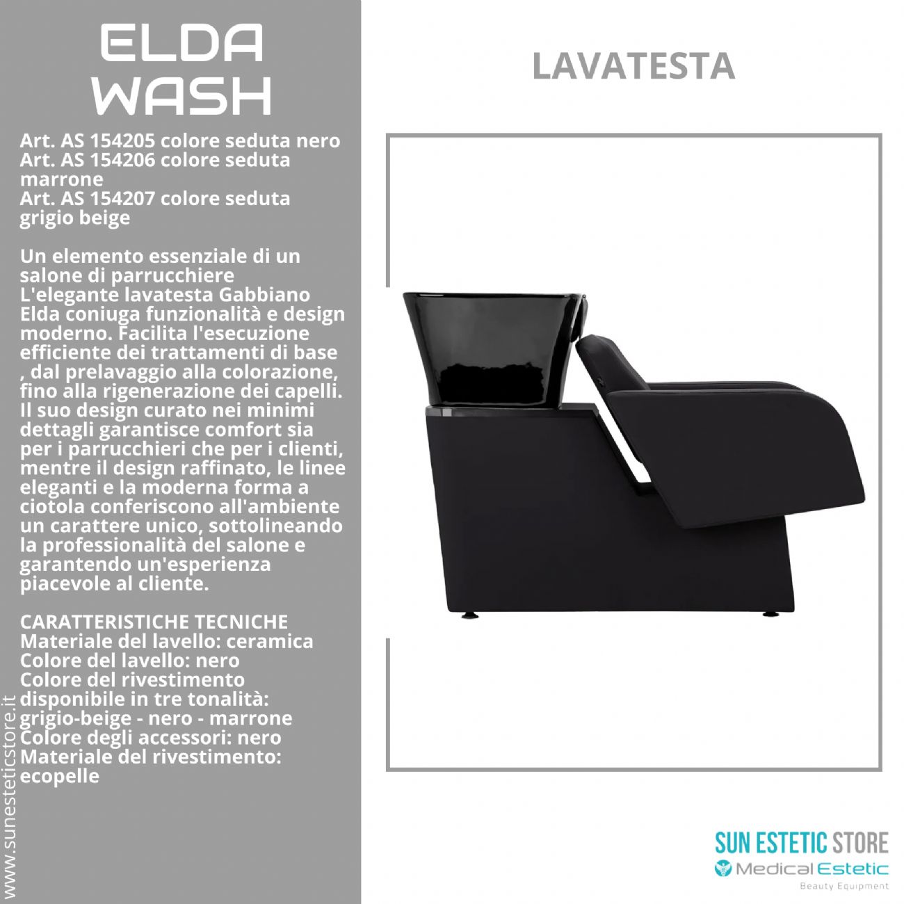 Elda Wash poltrona lavatesta dal design moderno