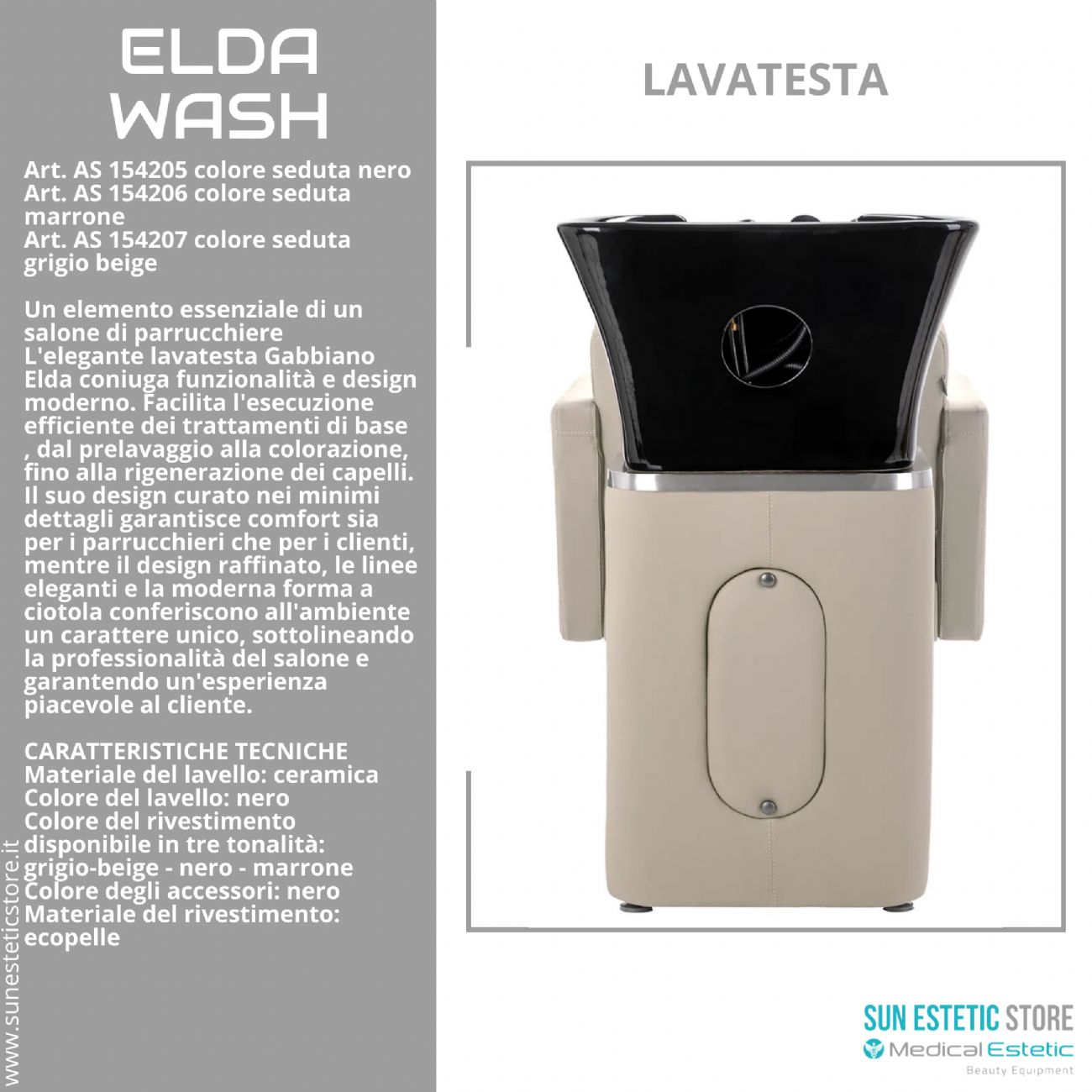 Elda Wash poltrona lavatesta dal design moderno