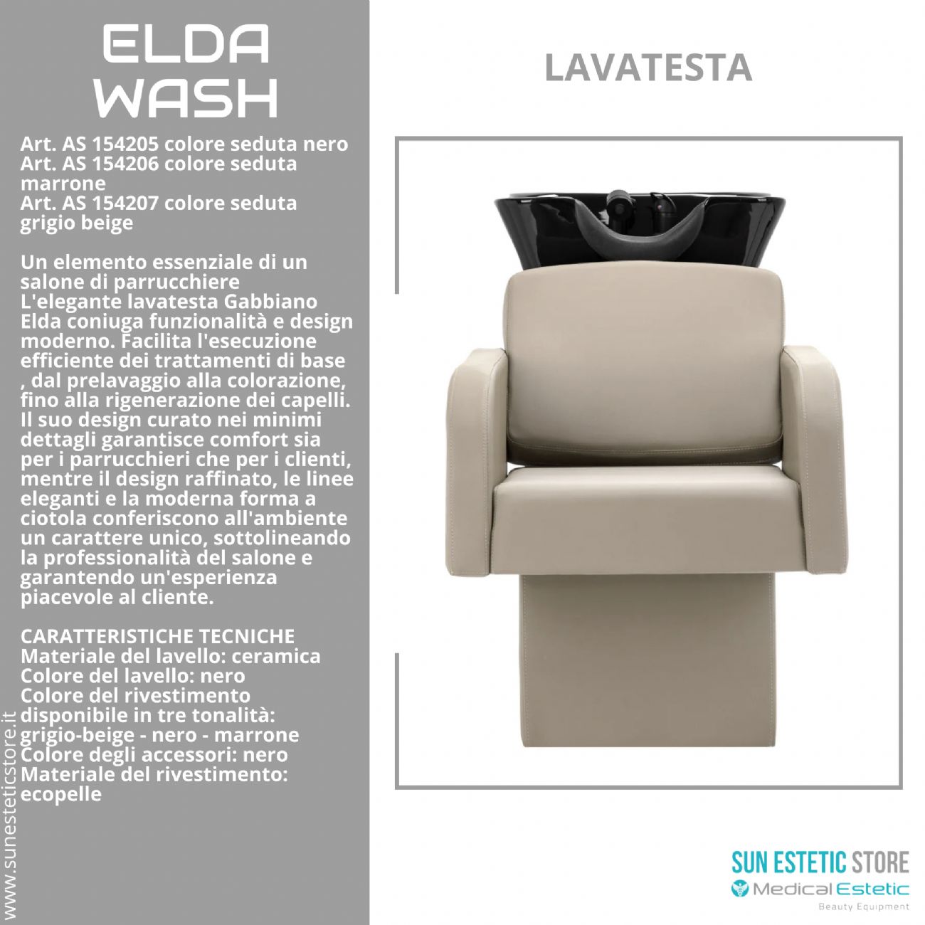 Elda Wash poltrona lavatesta dal design moderno
