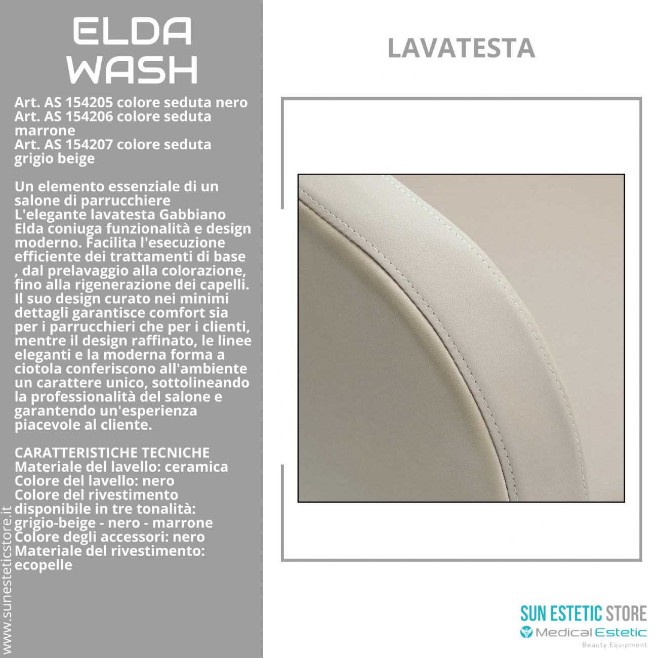 Elda Wash poltrona lavatesta dal design moderno