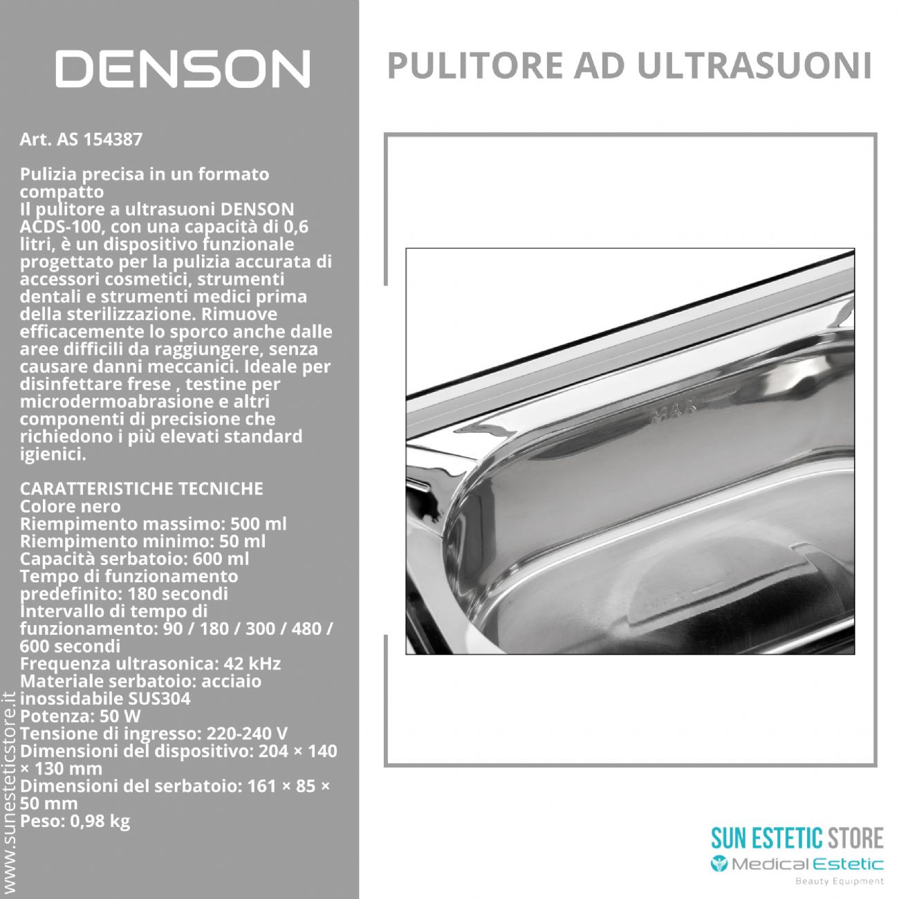 Denson pulitore ad ultrasuoni strumenti