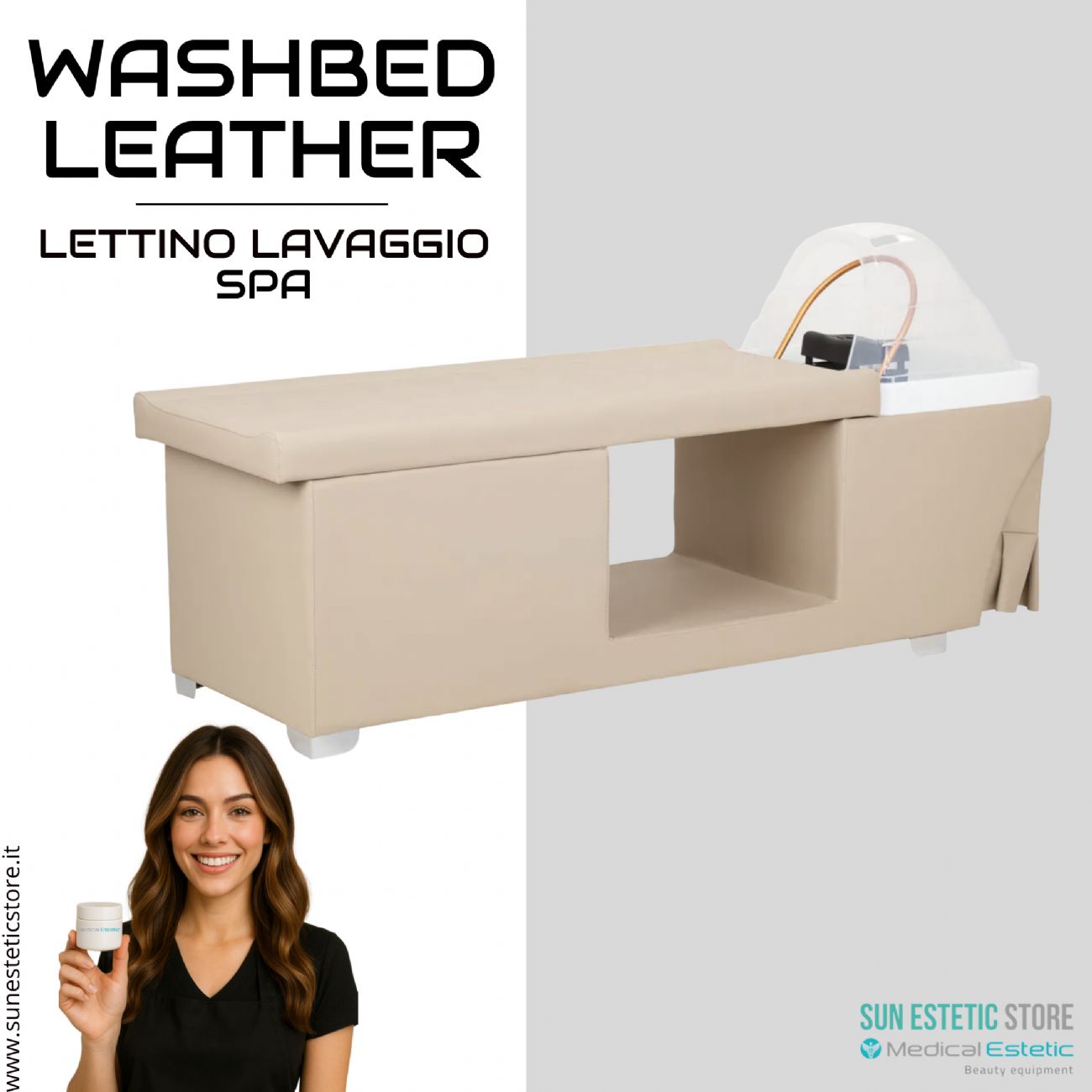 Washbed Leather lettino lavaggio spa con vapore