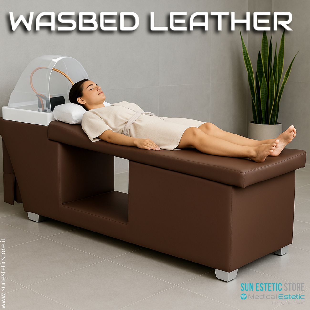 Washbed Leather lettino lavaggio spa con vapore