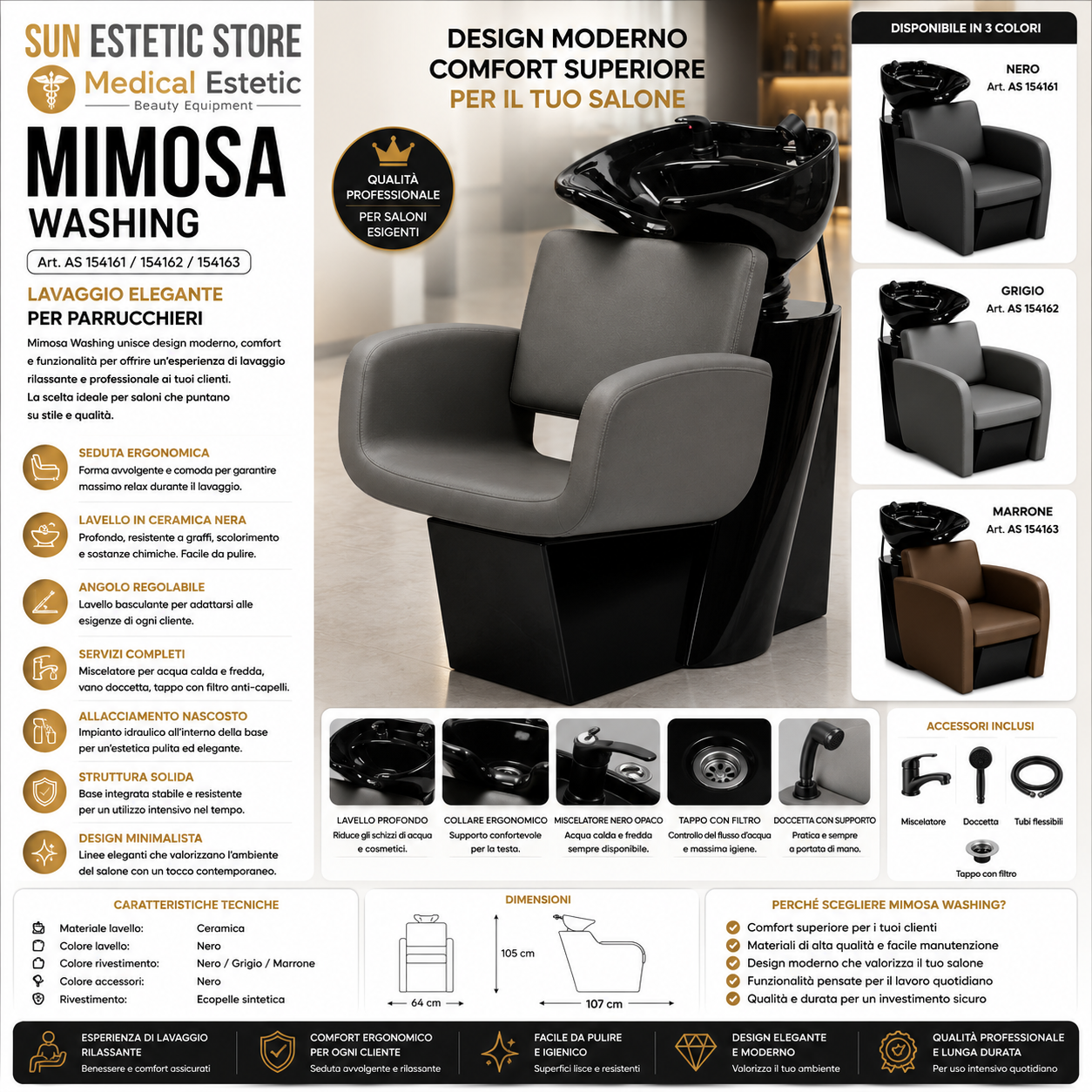 Mimosa Washing poltrona lavatesta lavaggio