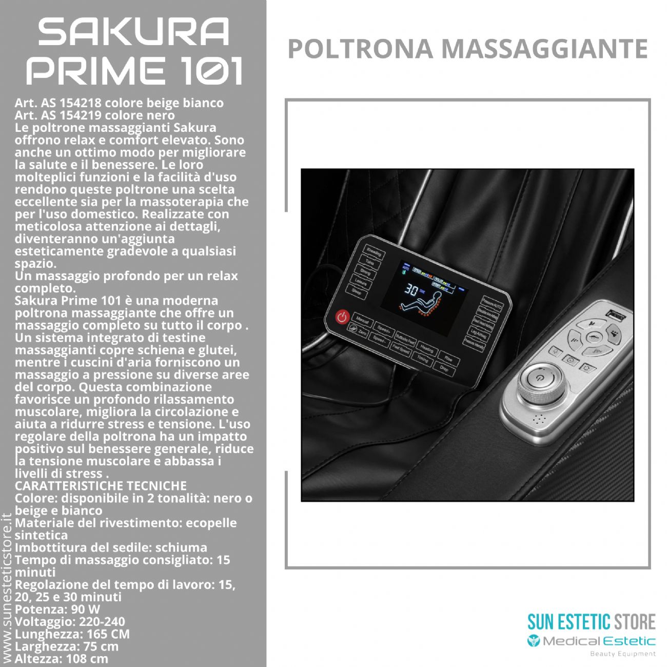 Sakura Prime 101 poltrona massaggiante relax