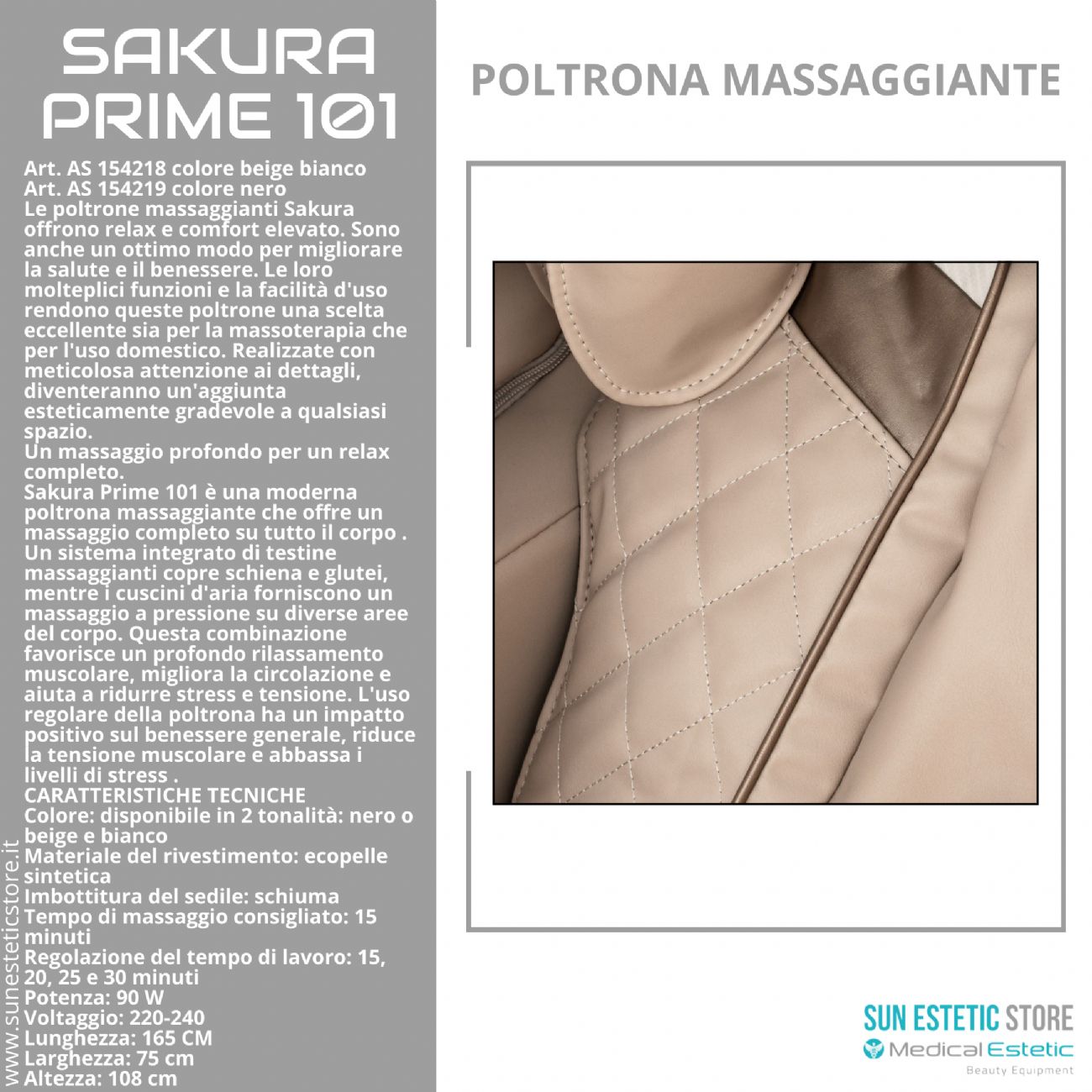 Sakura Prime 101 poltrona massaggiante relax