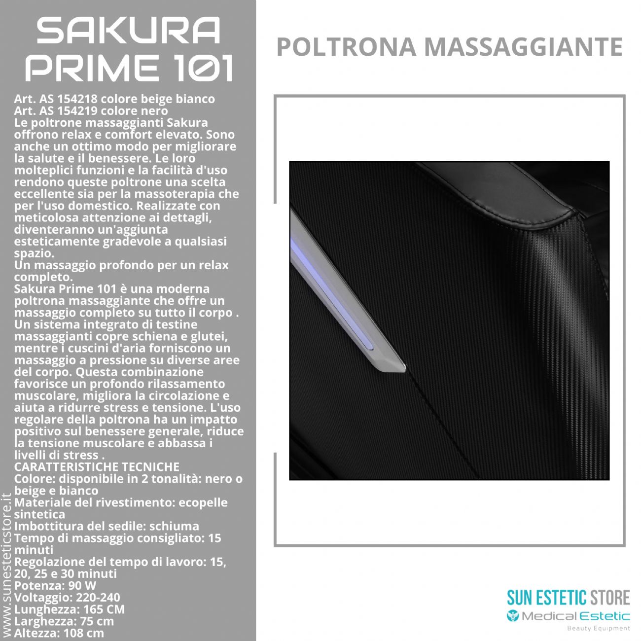 Sakura Prime 101 poltrona massaggiante relax