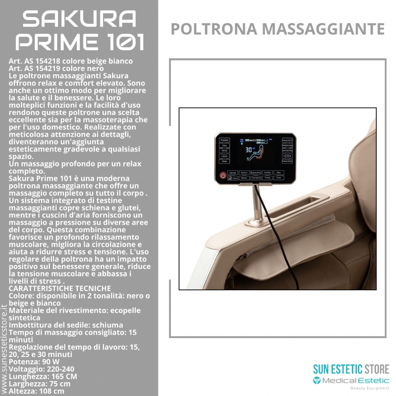 Sakura Prime 101 poltrona massaggiante relax